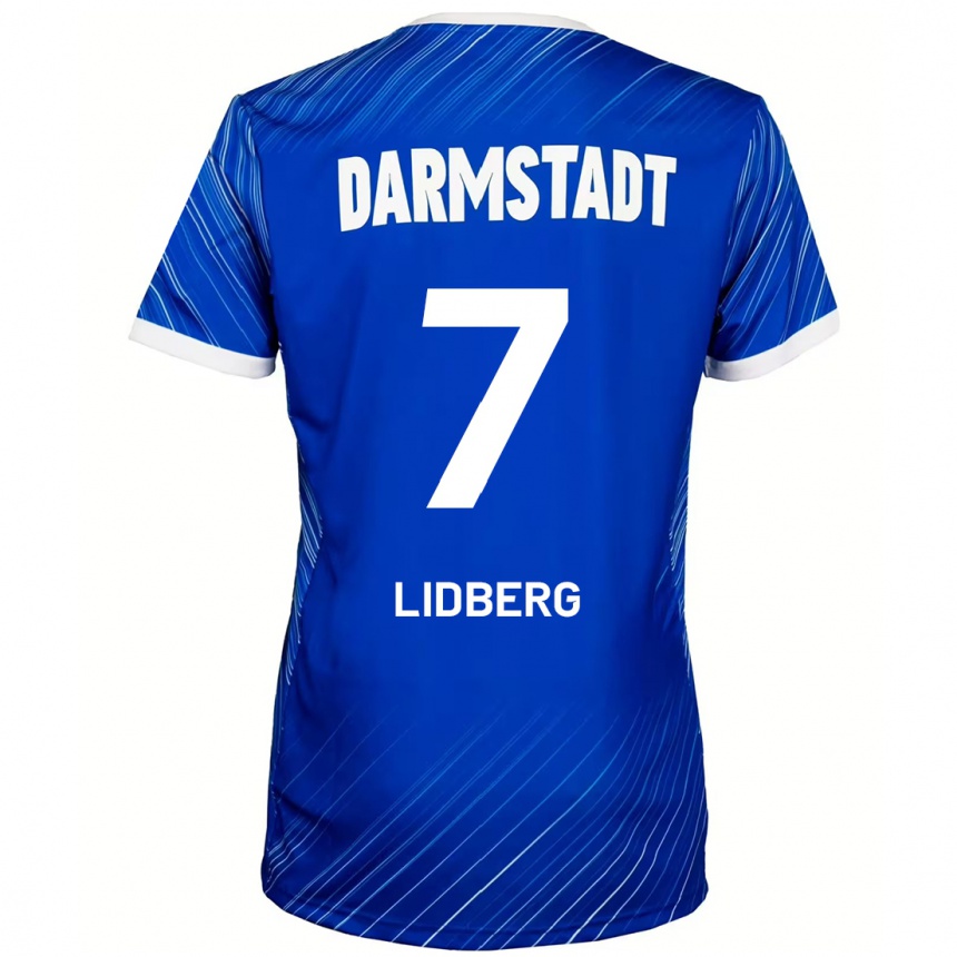 Kids Football Isac Lidberg #7 Blue White Home Jersey 2024/25 T-Shirt