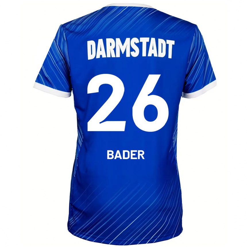 Kids Football Matthias Bader #26 Blue White Home Jersey 2024/25 T-Shirt