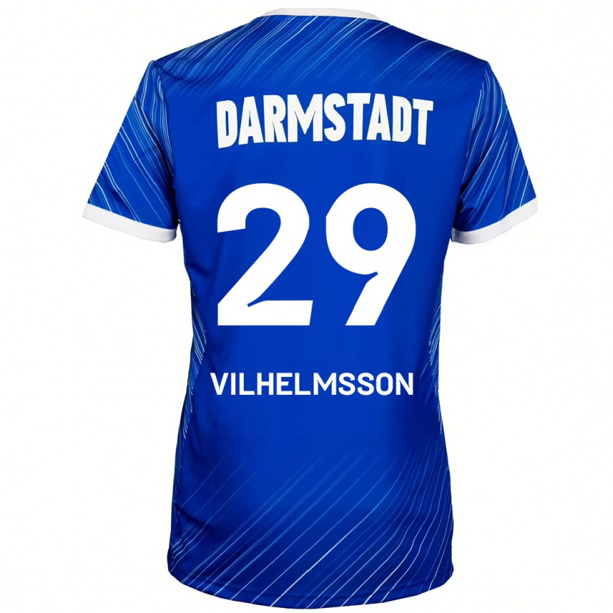 Kids Football Oscar Vilhelmsson #29 Blue White Home Jersey 2024/25 T-Shirt