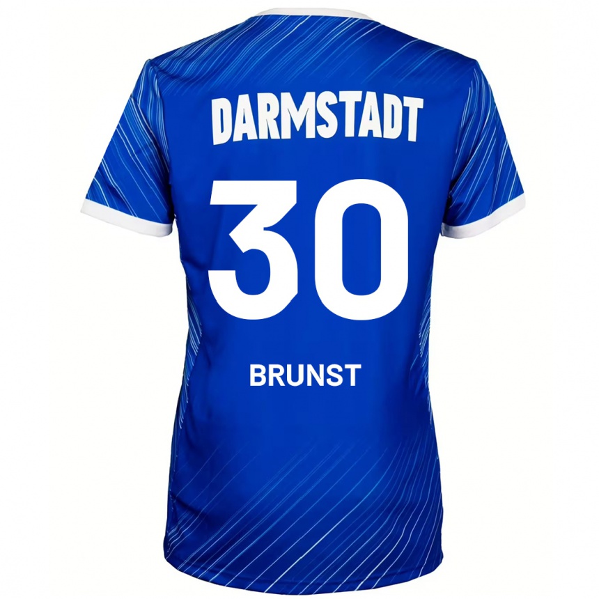 Kids Football Alexander Brunst #30 Blue White Home Jersey 2024/25 T-Shirt