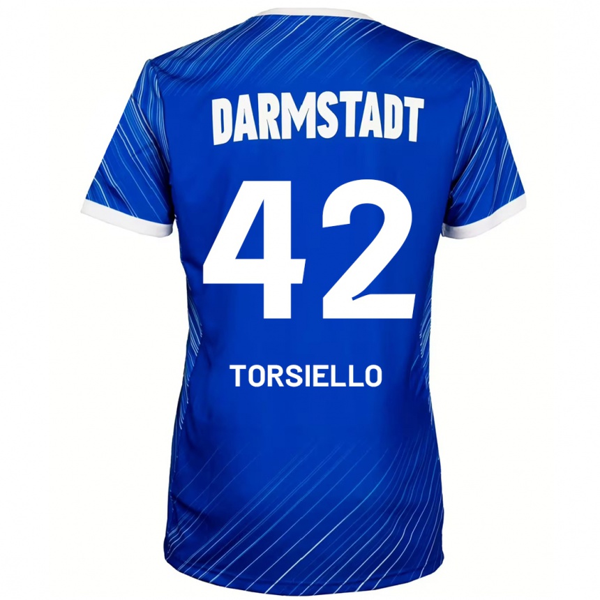 Kids Football Fabio Torsiello #42 Blue White Home Jersey 2024/25 T-Shirt