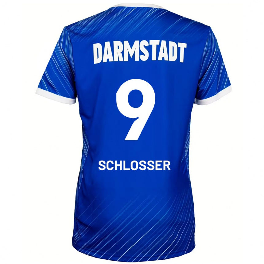 Kids Football Mika Schlosser #9 Blue White Home Jersey 2024/25 T-Shirt