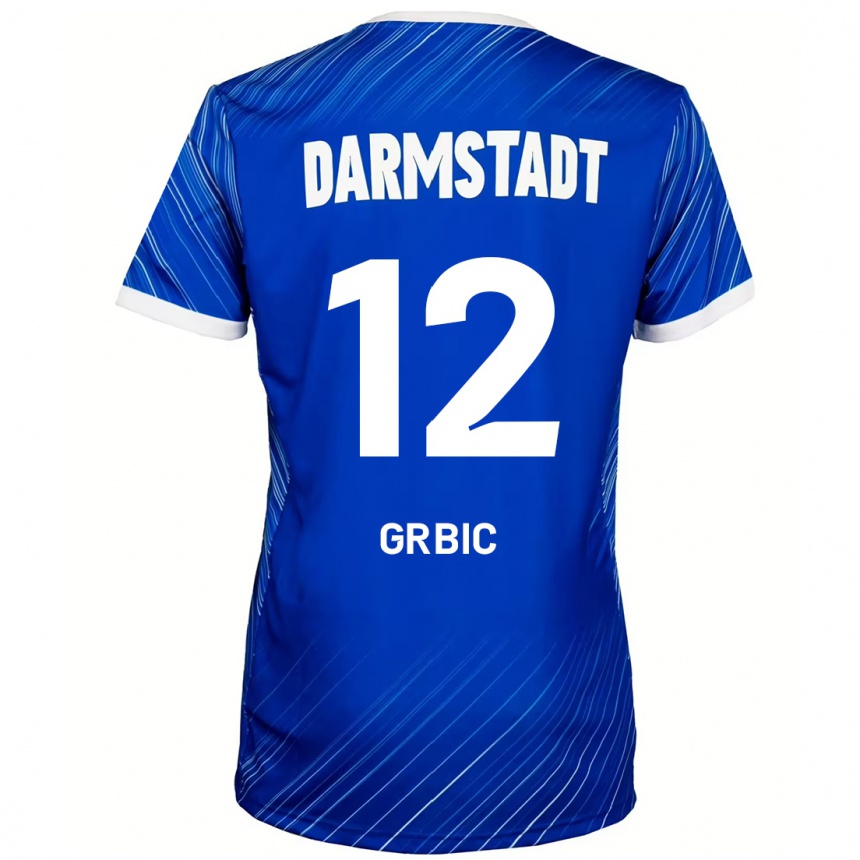 Kids Football Viktor Grbic #12 Blue White Home Jersey 2024/25 T-Shirt