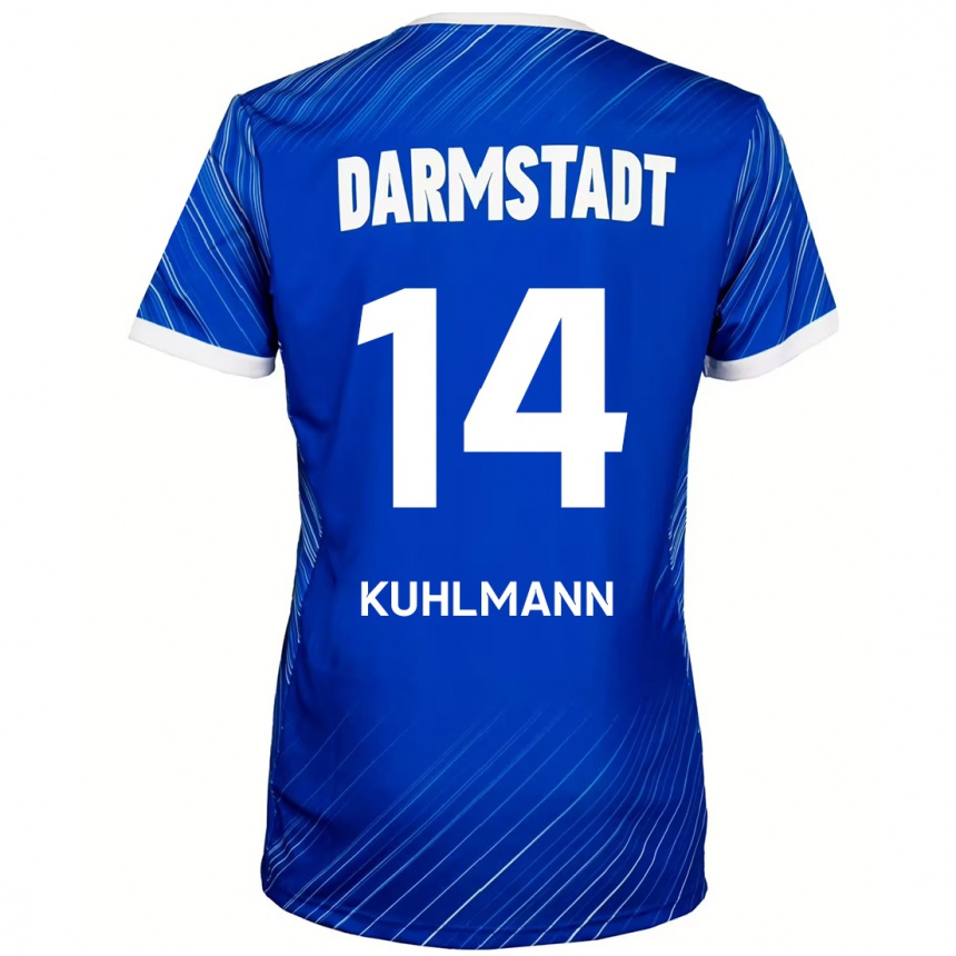 Kids Football Marcel Kuhlmann #14 Blue White Home Jersey 2024/25 T-Shirt