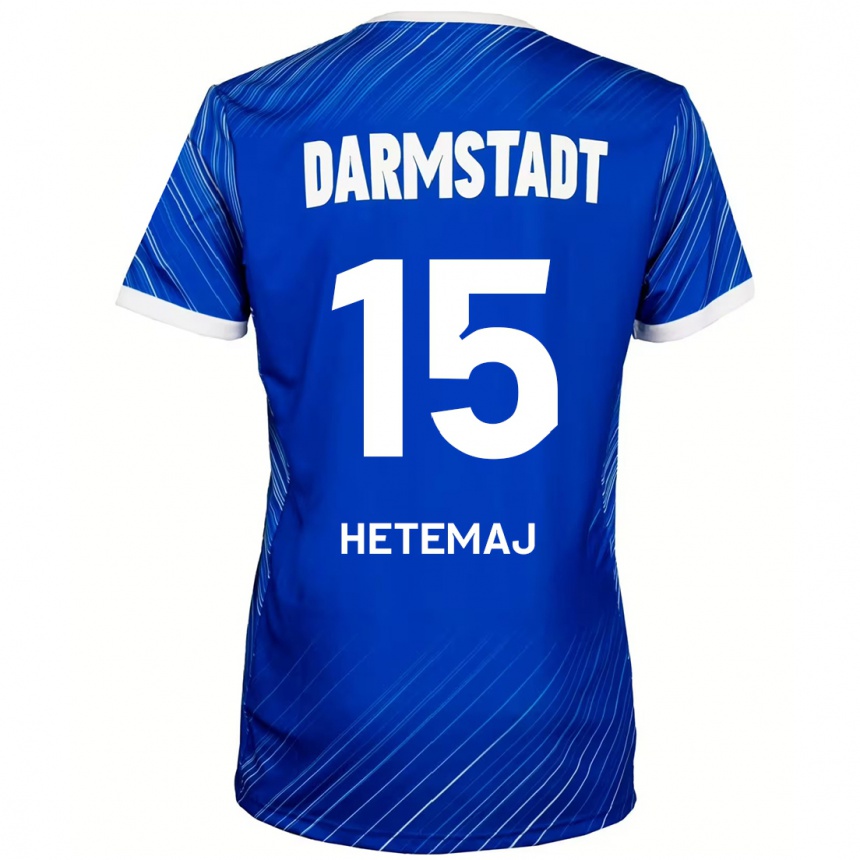 Kids Football Gentrit Hetemaj #15 Blue White Home Jersey 2024/25 T-Shirt