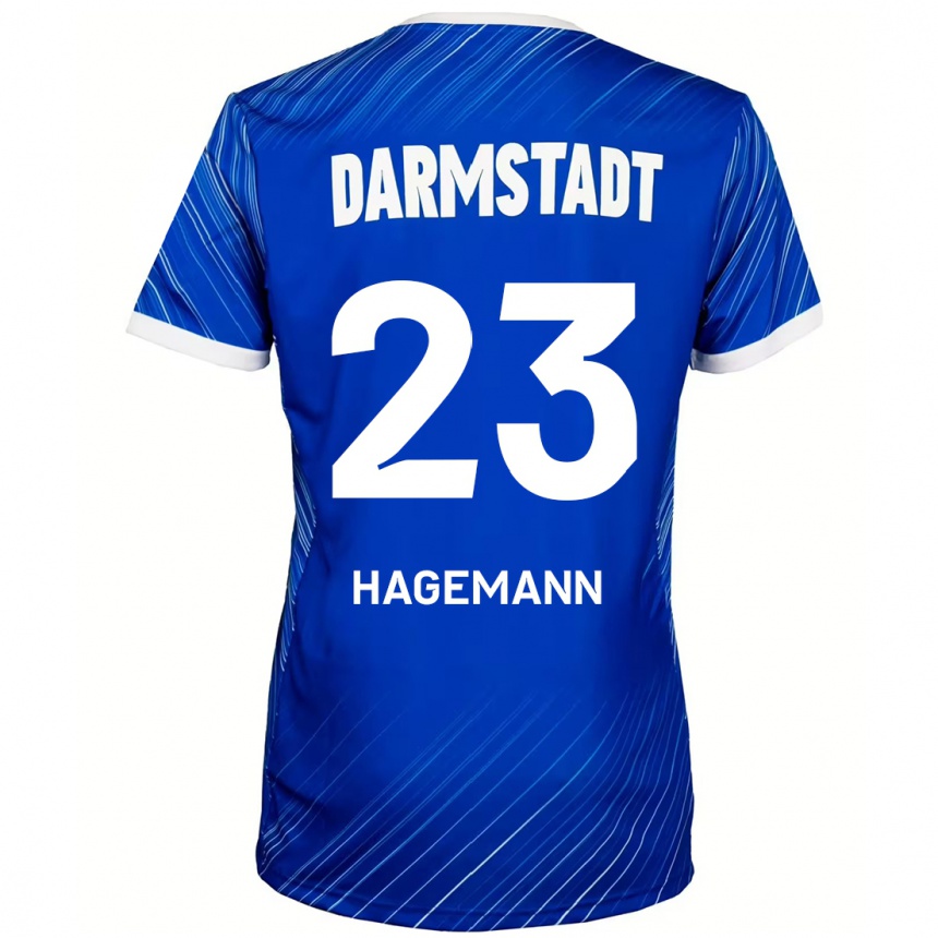 Kids Football Emil Hagemann #23 Blue White Home Jersey 2024/25 T-Shirt