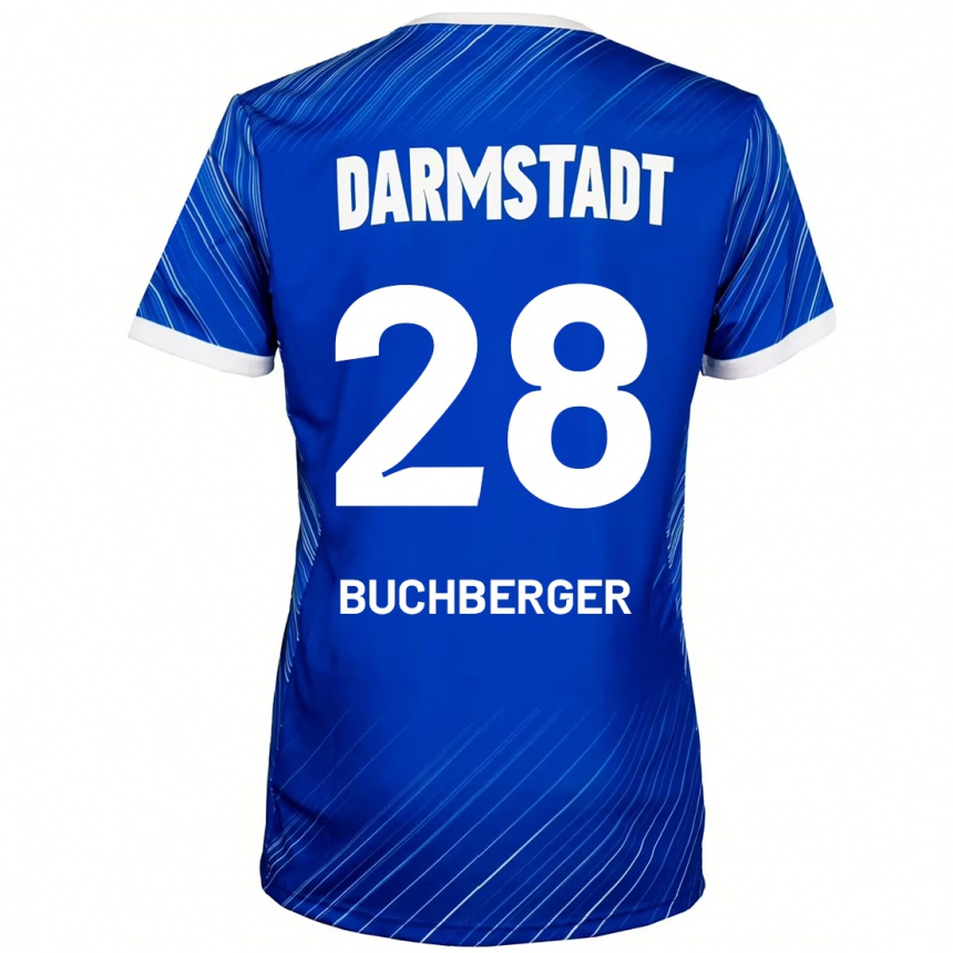 Kids Football Jonas Buchberger #28 Blue White Home Jersey 2024/25 T-Shirt