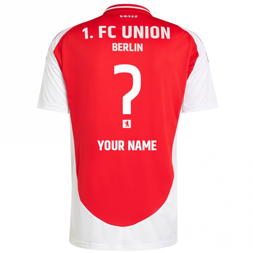 Kids Football Your Name #0 Red White Home Jersey 2024/25 T-Shirt