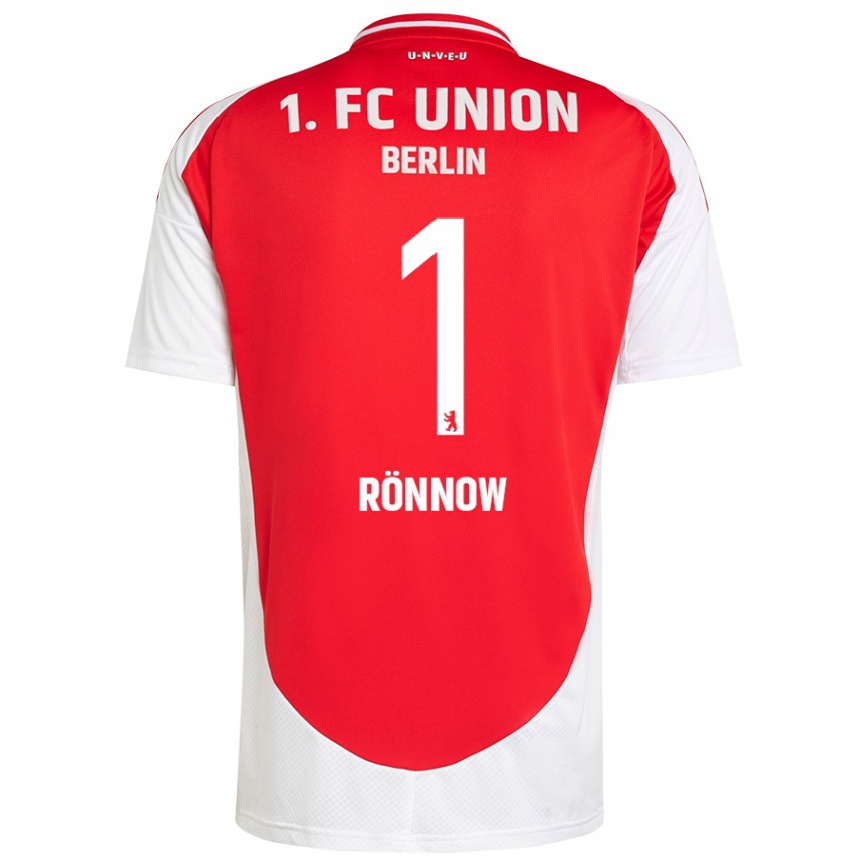 Kids Football Frederik Rönnow #1 Red White Home Jersey 2024/25 T-Shirt