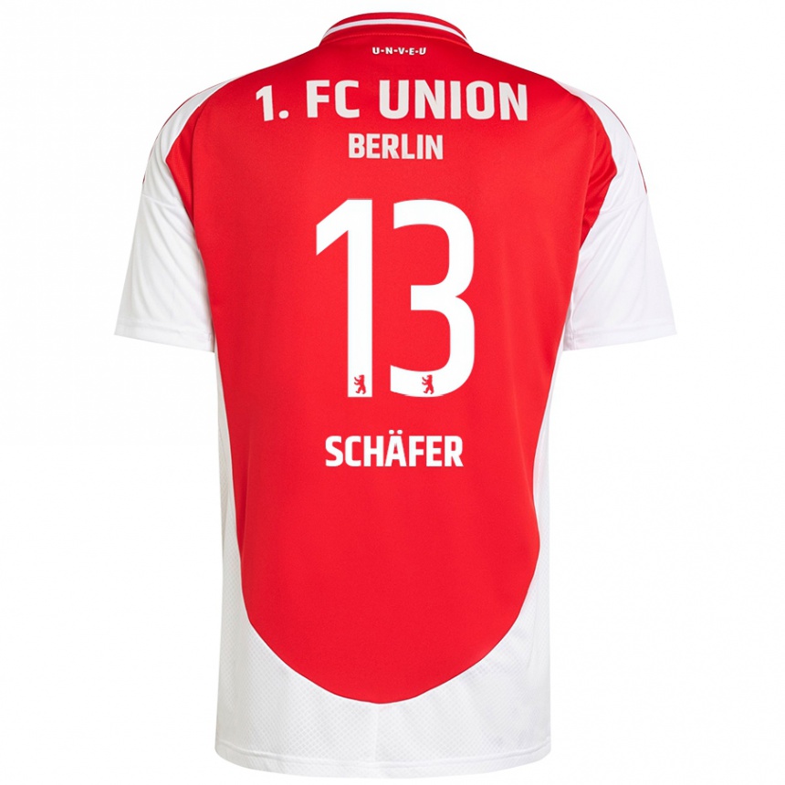 Kids Football András Schäfer #13 Red White Home Jersey 2024/25 T-Shirt