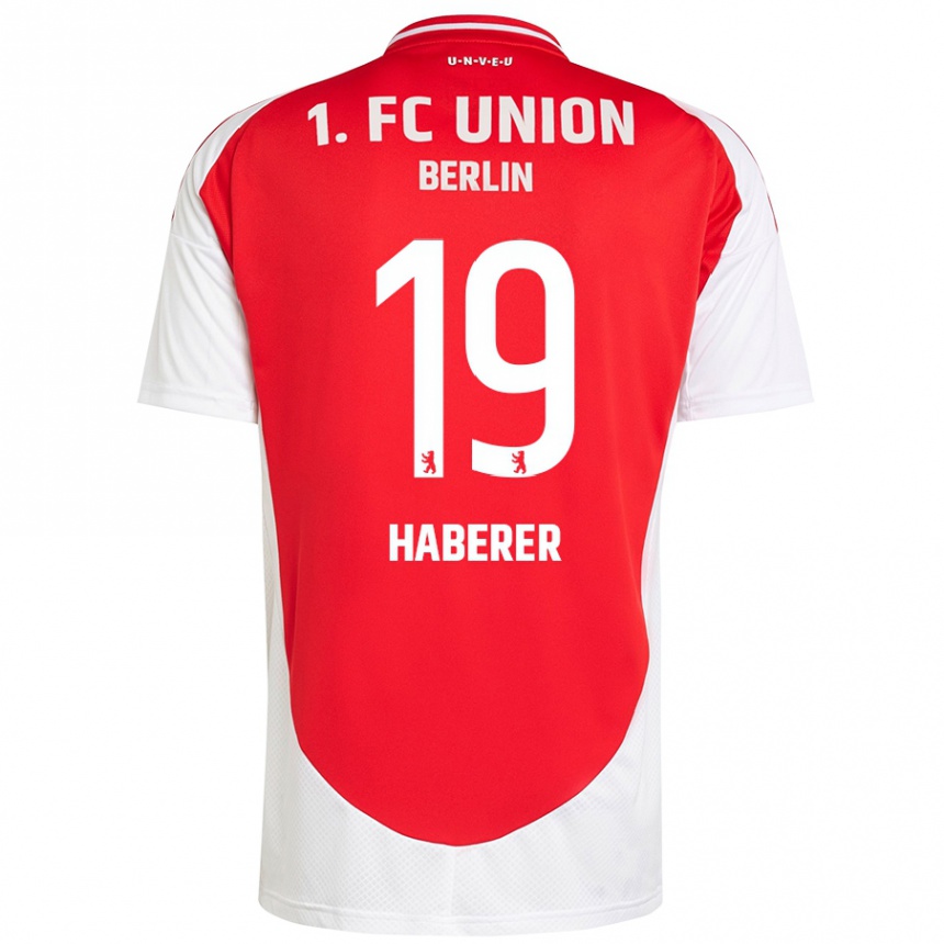 Kids Football Janik Haberer #19 Red White Home Jersey 2024/25 T-Shirt