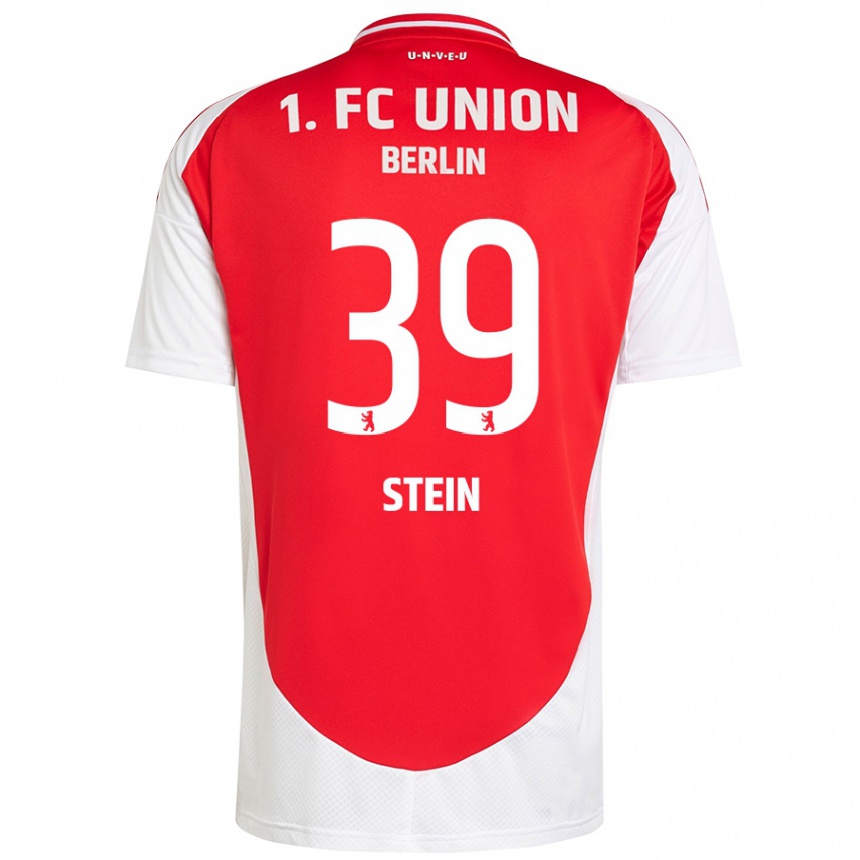 Kids Football Yannic Stein #39 Red White Home Jersey 2024/25 T-Shirt