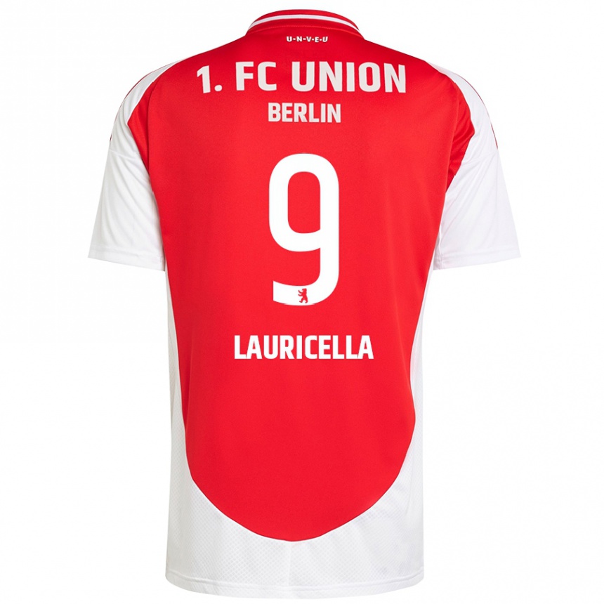 Kids Football Guiseppe Lauricella #9 Red White Home Jersey 2024/25 T-Shirt