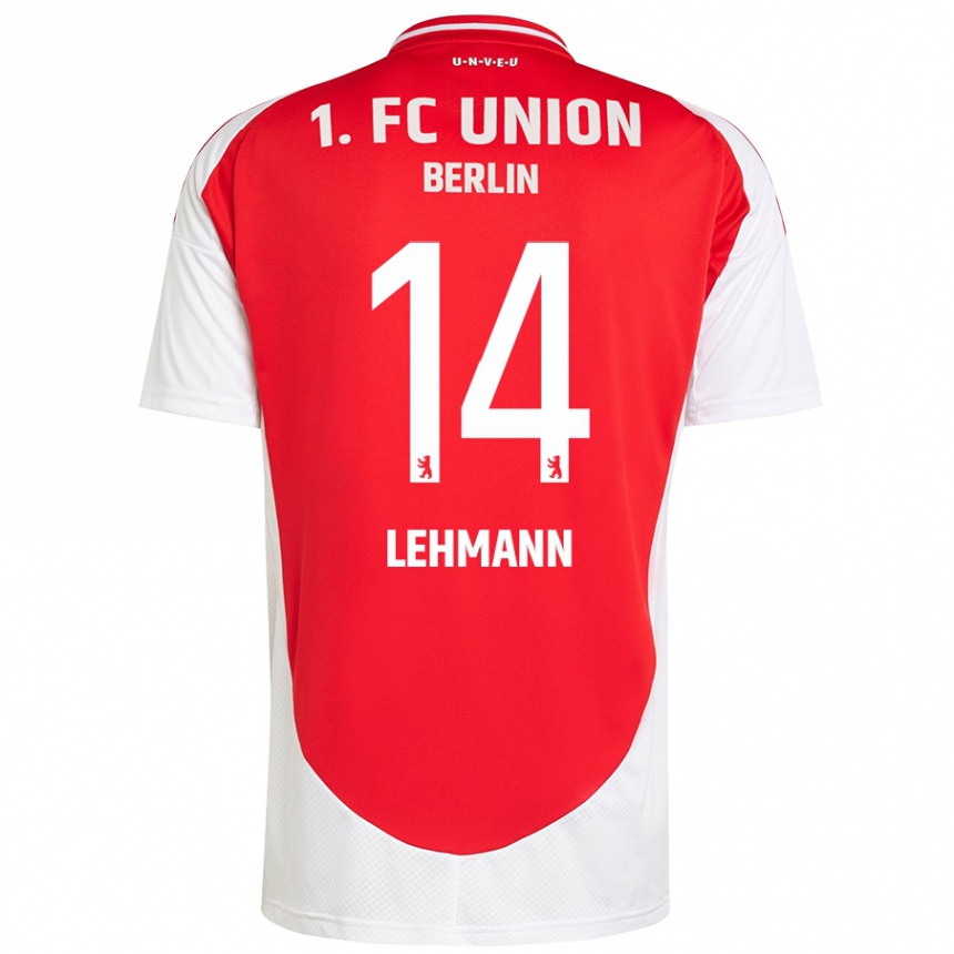 Kids Football Noah Lehmann #14 Red White Home Jersey 2024/25 T-Shirt