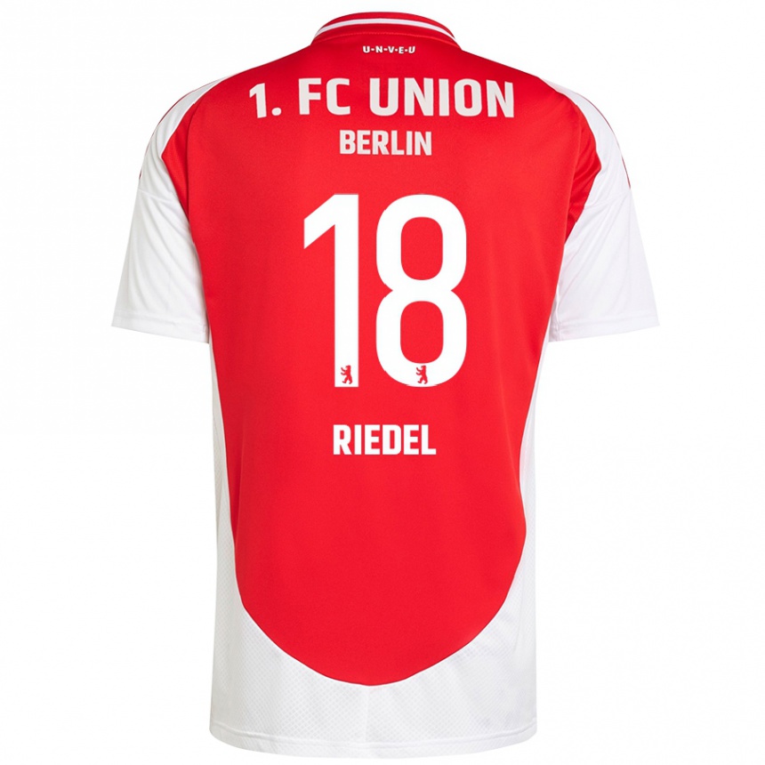 Kids Football Aaron Riedel #18 Red White Home Jersey 2024/25 T-Shirt