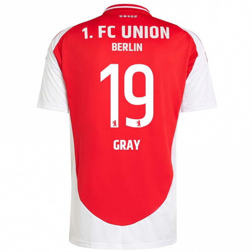 Kids Football Mekhi Gray #19 Red White Home Jersey 2024/25 T-Shirt