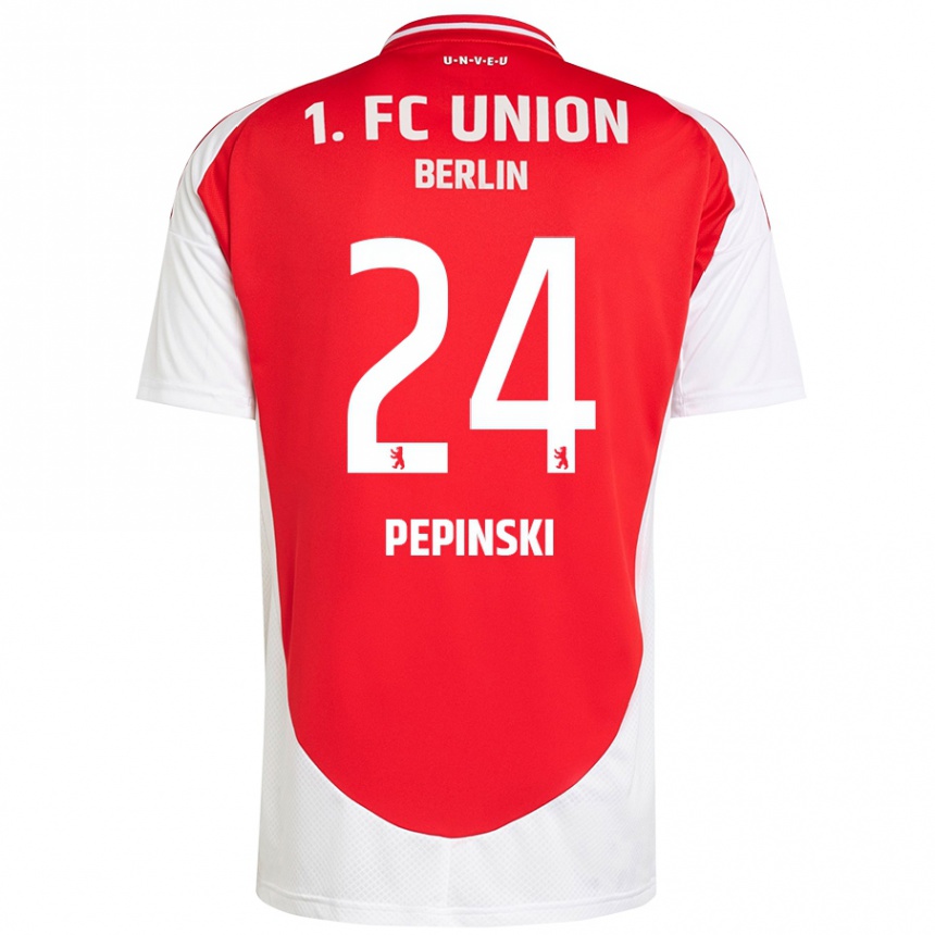 Kids Football Louis Pepinski #24 Red White Home Jersey 2024/25 T-Shirt