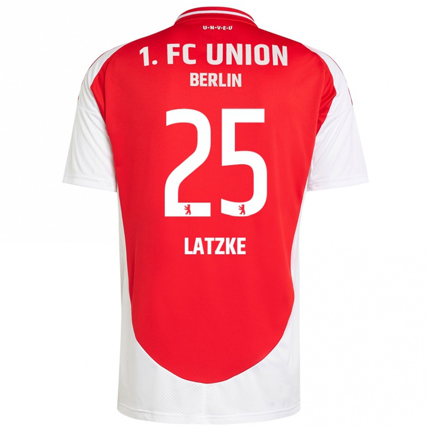 Kids Football Jannes Latzke #25 Red White Home Jersey 2024/25 T-Shirt