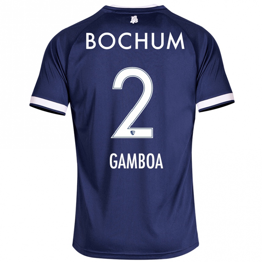 Kids Football Cristian Gamboa #2 Dark Blue Home Jersey 2024/25 T-Shirt