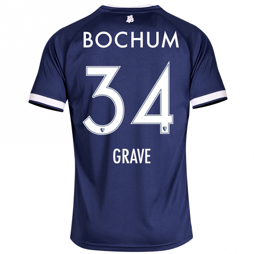 Kids Football Paul Grave #34 Dark Blue Home Jersey 2024/25 T-Shirt