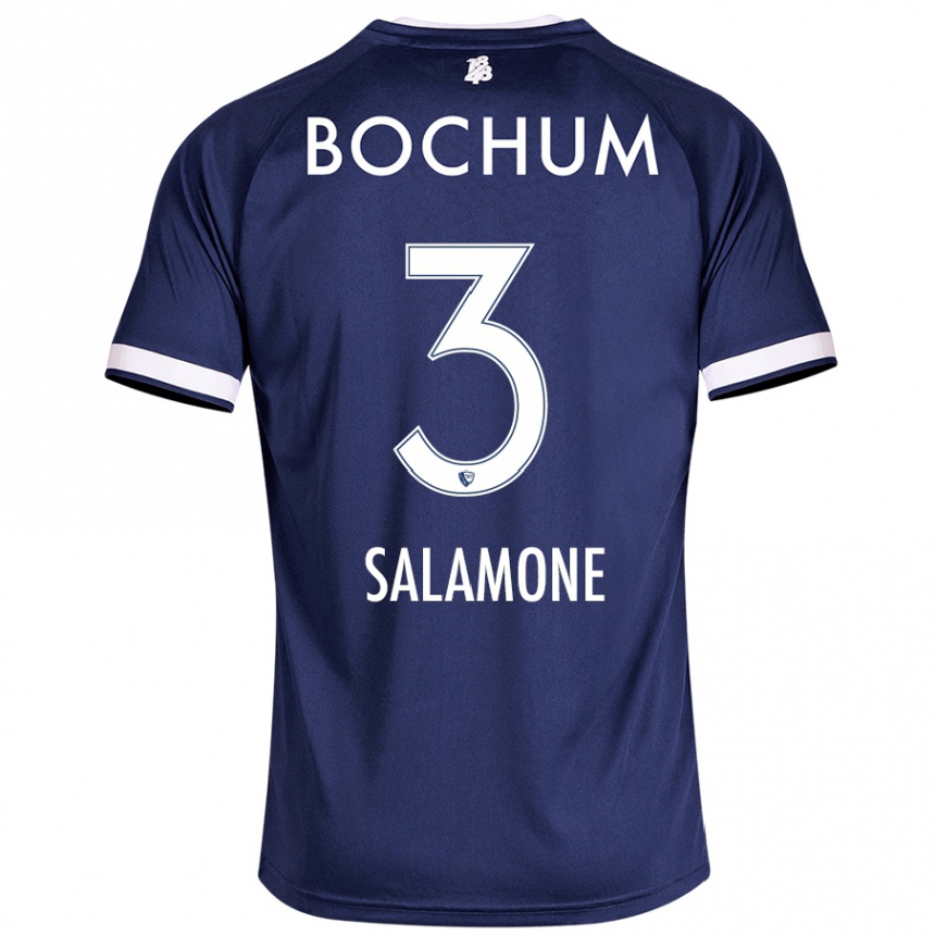 Kids Football Elia-Giona Salamone #3 Dark Blue Home Jersey 2024/25 T-Shirt