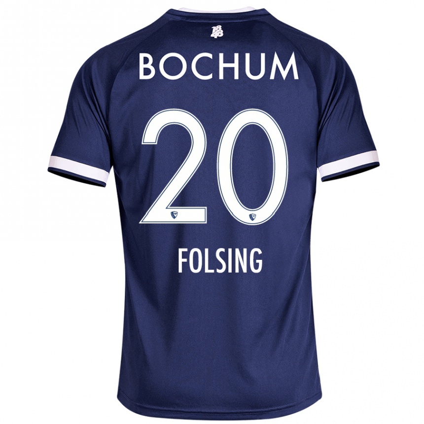 Kids Football Amelie Fölsing #20 Dark Blue Home Jersey 2024/25 T-Shirt