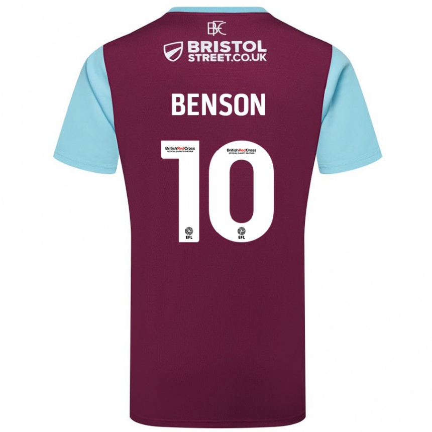 Kids Football Benson Manuel #10 Burgundy Sky Blue Home Jersey 2024/25 T-Shirt