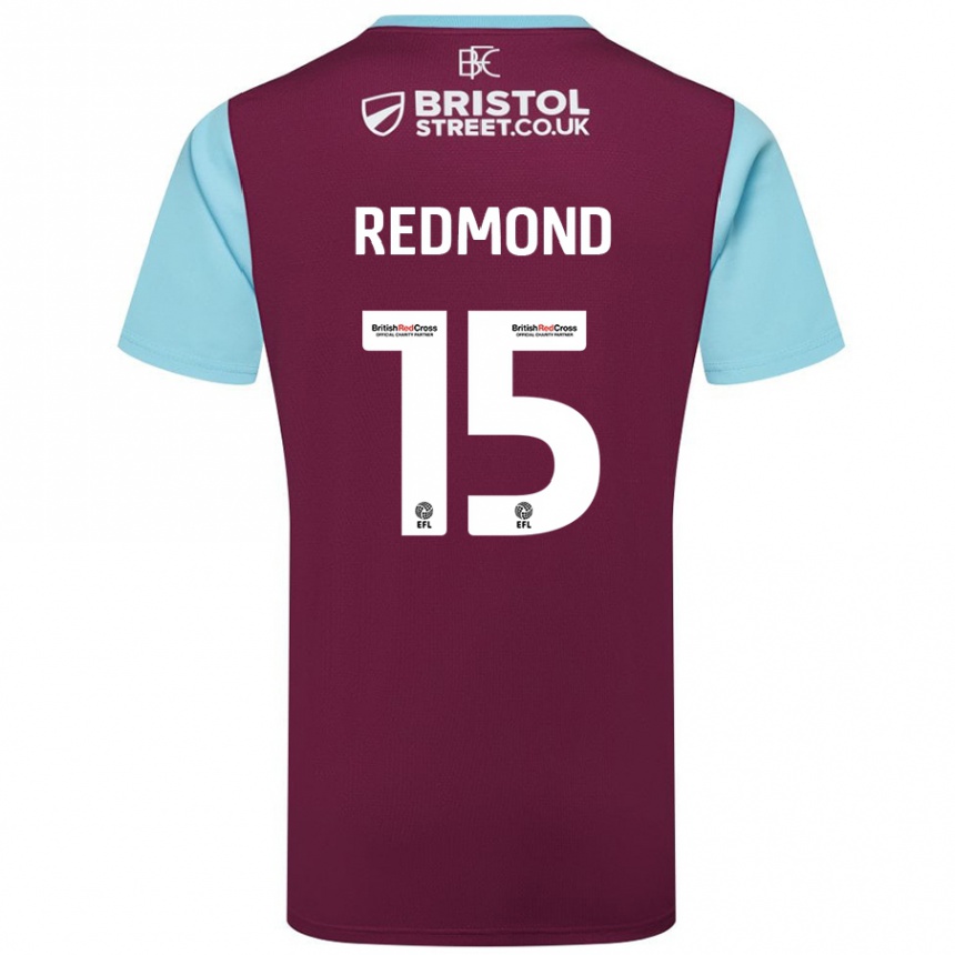 Kids Football Nathan Redmond #15 Burgundy Sky Blue Home Jersey 2024/25 T-Shirt