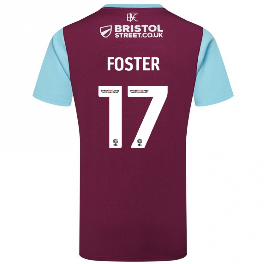 Kids Football Lyle Foster #17 Burgundy Sky Blue Home Jersey 2024/25 T-Shirt