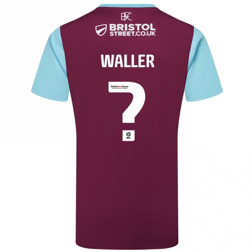 Kids Football Sam Waller #0 Burgundy Sky Blue Home Jersey 2024/25 T-Shirt