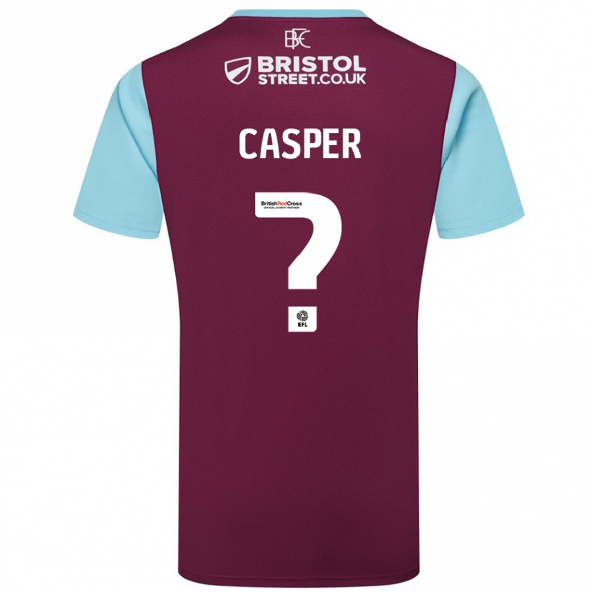 Kids Football Charlie Casper #0 Burgundy Sky Blue Home Jersey 2024/25 T-Shirt