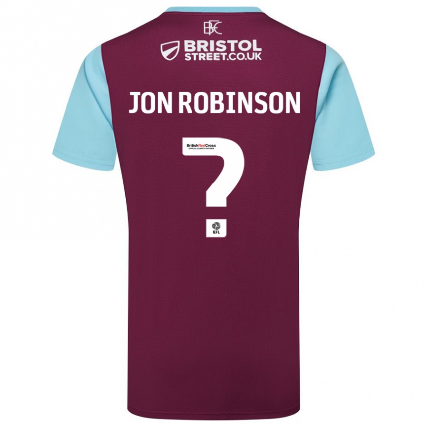 Kids Football Jon Ander Vilar Robinson #0 Burgundy Sky Blue Home Jersey 2024/25 T-Shirt