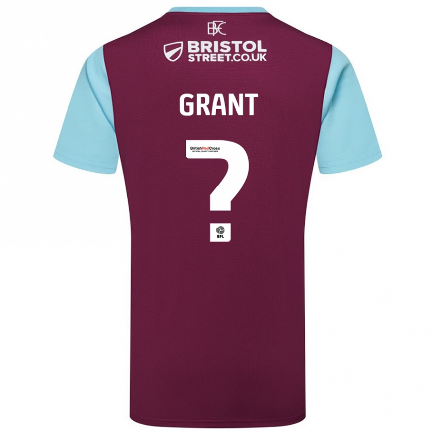 Kids Football Bradley Grant #0 Burgundy Sky Blue Home Jersey 2024/25 T-Shirt