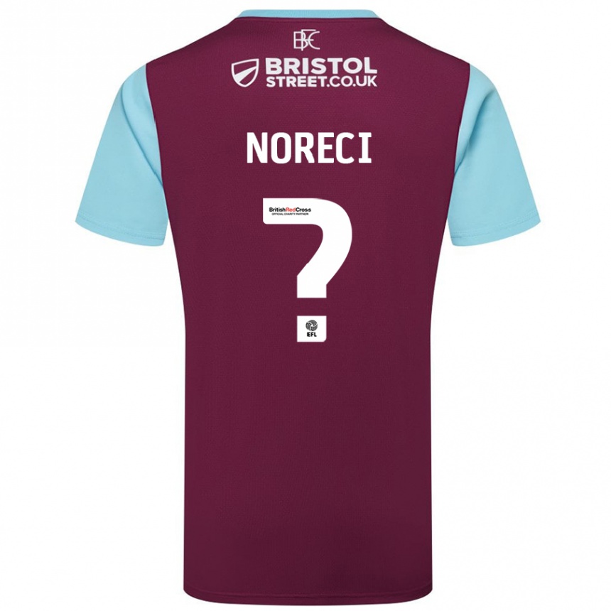 Kids Football Jamie Noreci #0 Burgundy Sky Blue Home Jersey 2024/25 T-Shirt