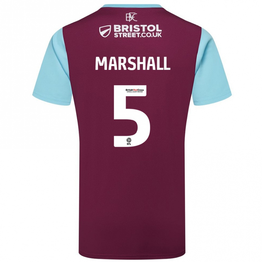 Kids Football Georgia Marshall #5 Burgundy Sky Blue Home Jersey 2024/25 T-Shirt