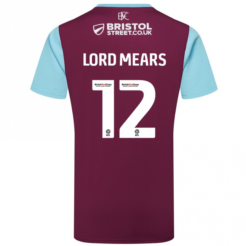 Kids Football Rhema Lord-Mears #12 Burgundy Sky Blue Home Jersey 2024/25 T-Shirt