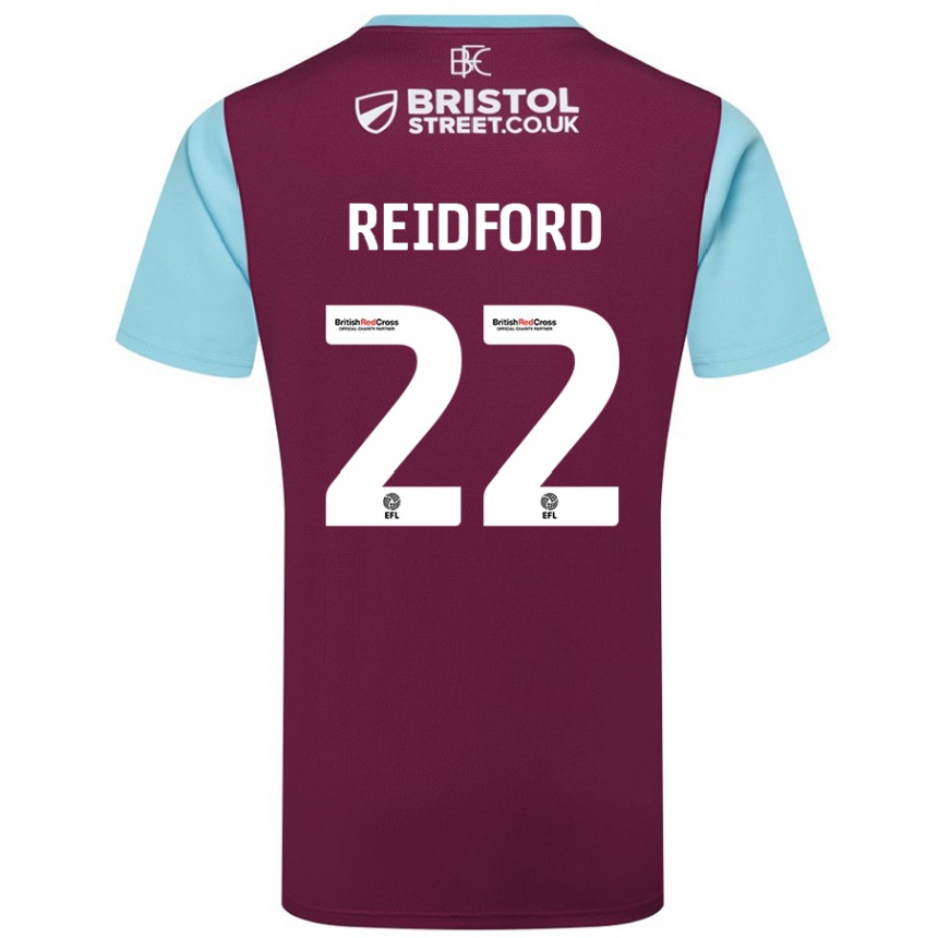 Kids Football Isabella Reidford #22 Burgundy Sky Blue Home Jersey 2024/25 T-Shirt