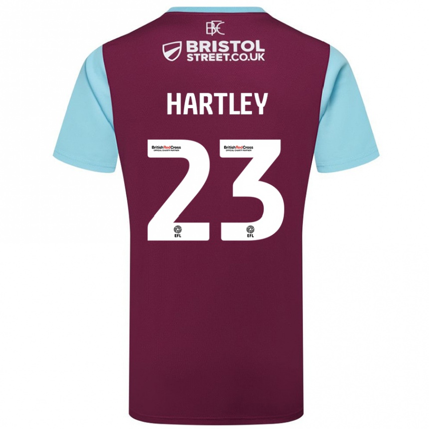 Kids Football Naomi Hartley #23 Burgundy Sky Blue Home Jersey 2024/25 T-Shirt