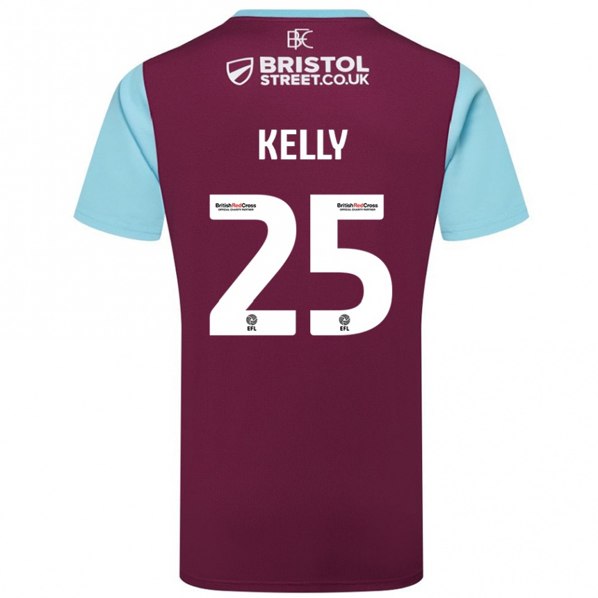 Kids Football Aimee Kelly #25 Burgundy Sky Blue Home Jersey 2024/25 T-Shirt