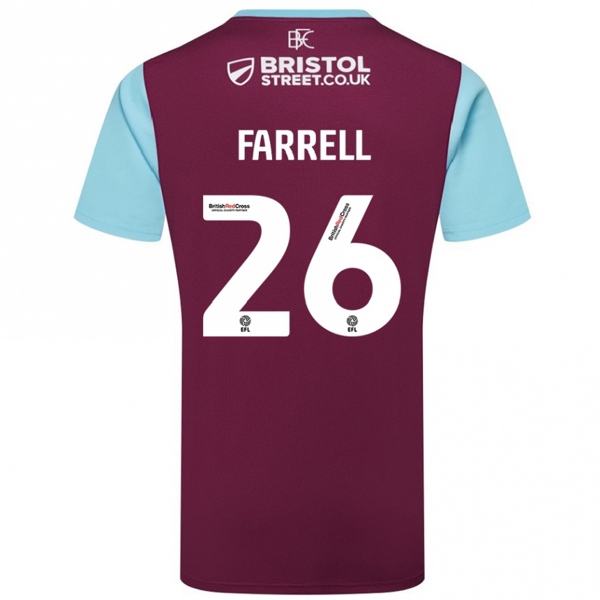 Kids Football Lucy Farrell #26 Burgundy Sky Blue Home Jersey 2024/25 T-Shirt