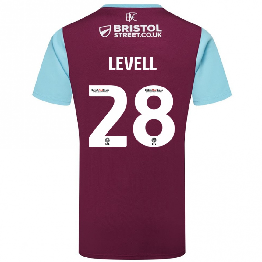 Kids Football Kirstie Levell #28 Burgundy Sky Blue Home Jersey 2024/25 T-Shirt