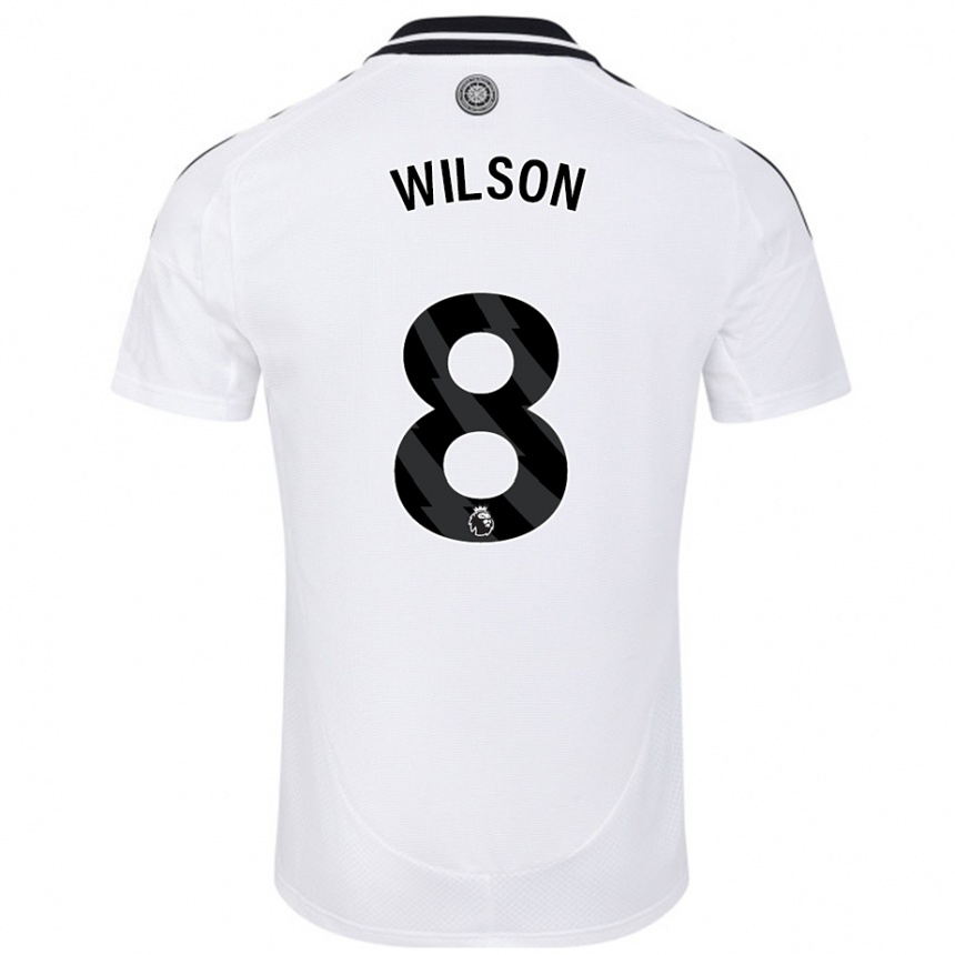 Kids Football Harry Wilson #8 White Home Jersey 2024/25 T-Shirt