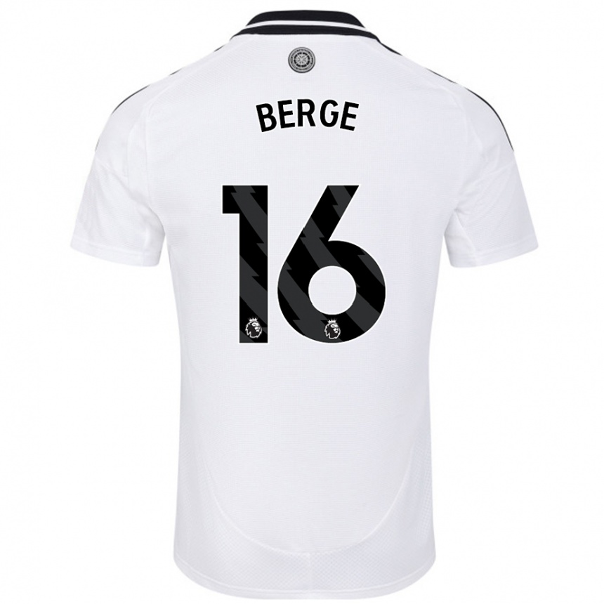 Kids Football Sander Berge #16 White Home Jersey 2024/25 T-Shirt