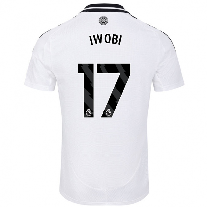 Kids Football Alex Iwobi #17 White Home Jersey 2024/25 T-Shirt