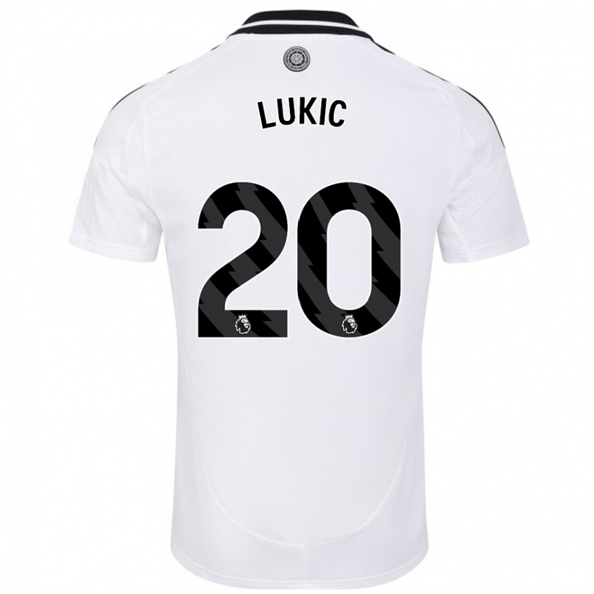 Kids Football Saša Lukić #20 White Home Jersey 2024/25 T-Shirt