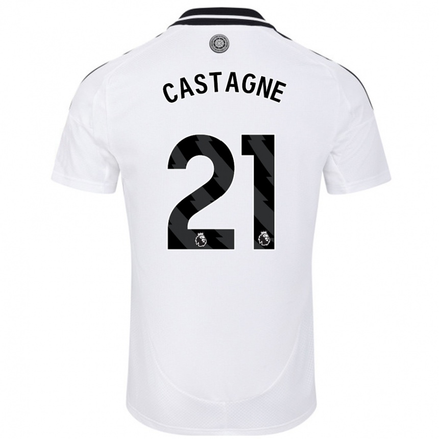 Kids Football Timothy Castagne #21 White Home Jersey 2024/25 T-Shirt