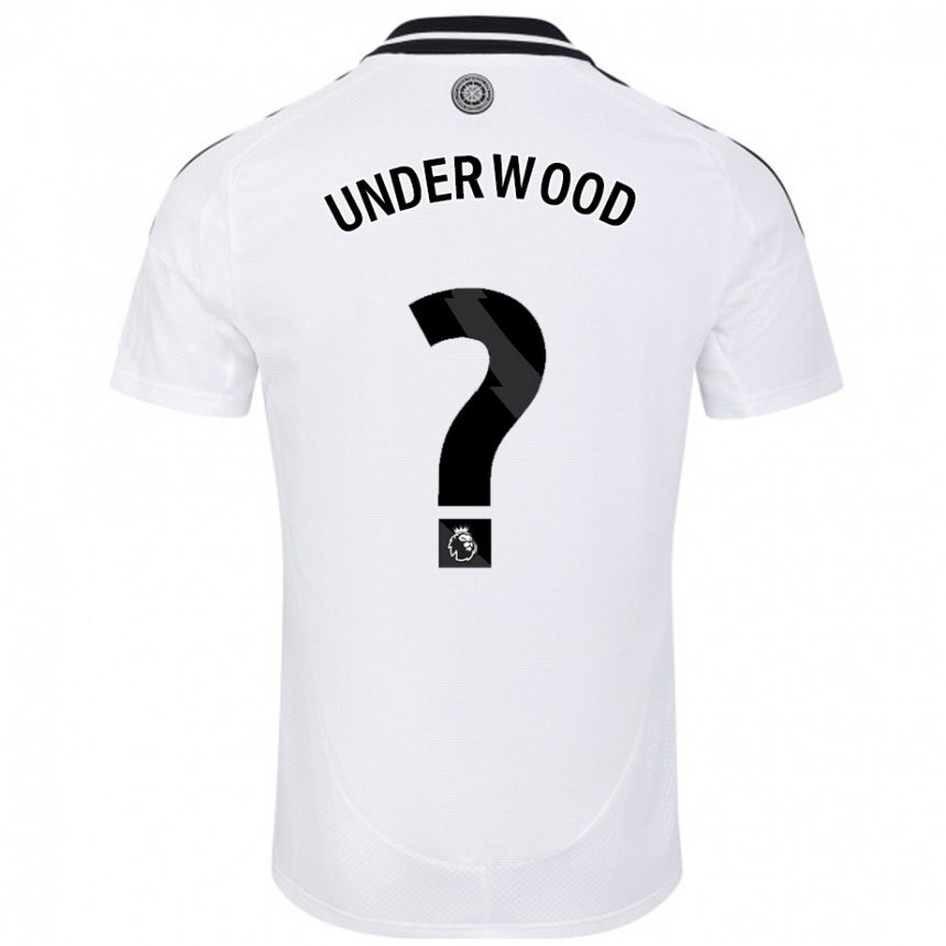 Kids Football Marco Underwood #0 White Home Jersey 2024/25 T-Shirt