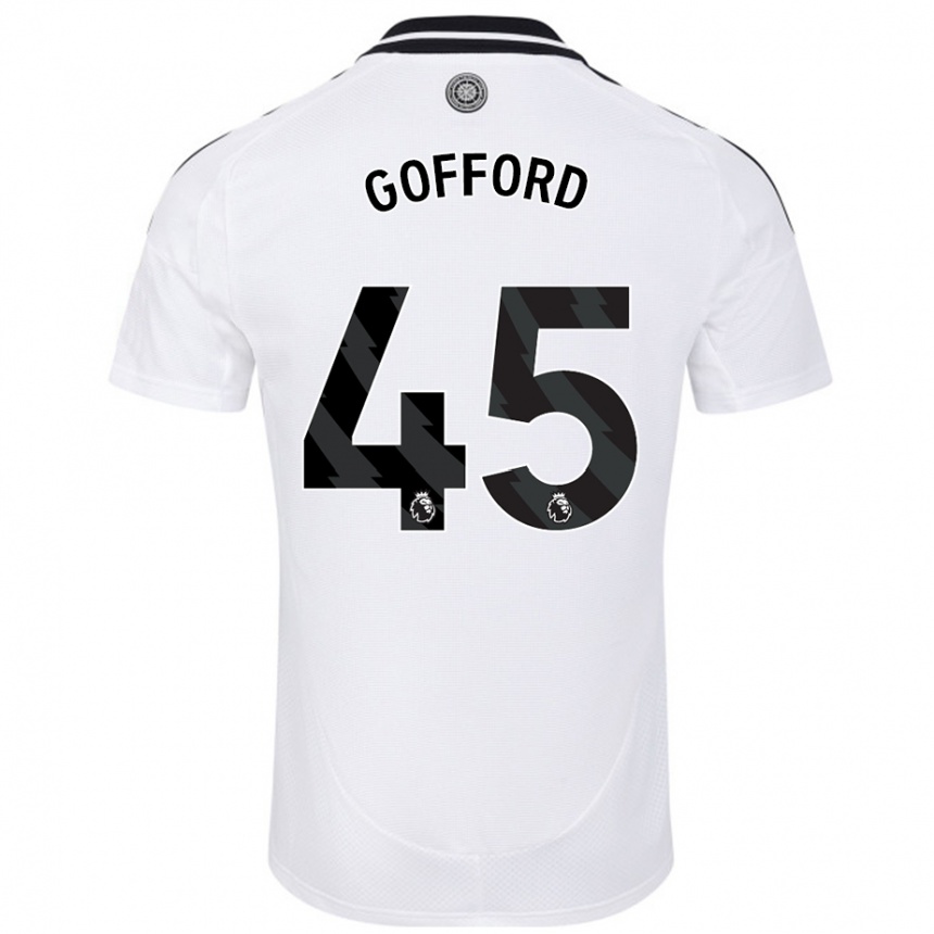 Kids Football Oliver Gofford #45 White Home Jersey 2024/25 T-Shirt