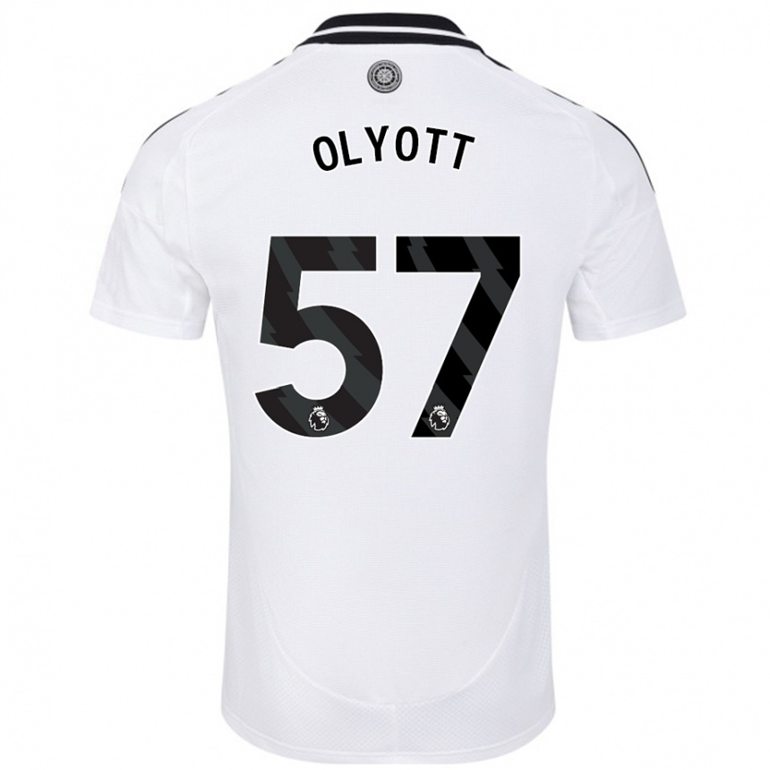 Kids Football Tom Olyott #57 White Home Jersey 2024/25 T-Shirt