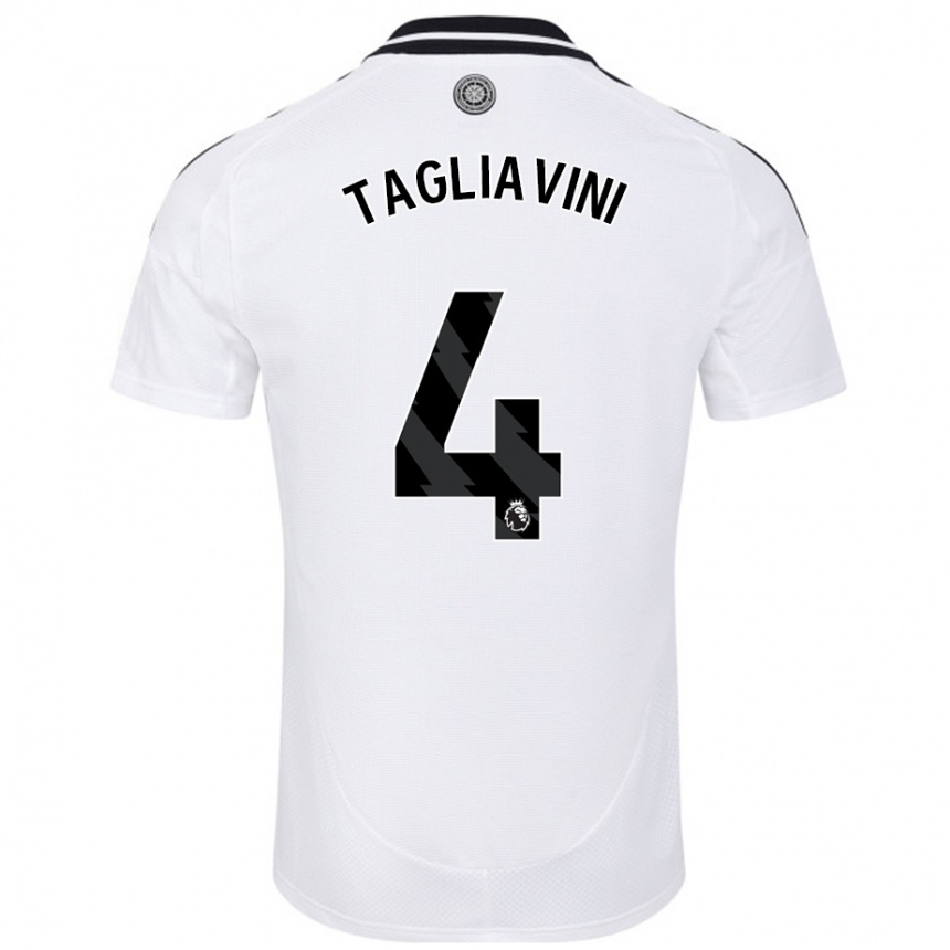 Kids Football Ella Tagliavini #4 White Home Jersey 2024/25 T-Shirt